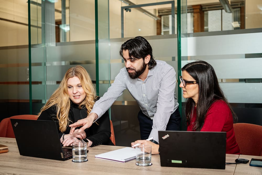 Team members at work